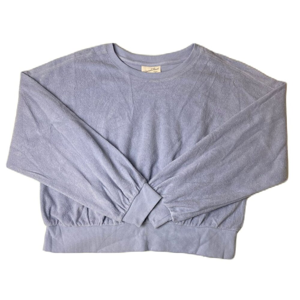 Women’s Light Blue Terrycloth Sweatshirt - Size XL | Soft Cotton Blend | NEW